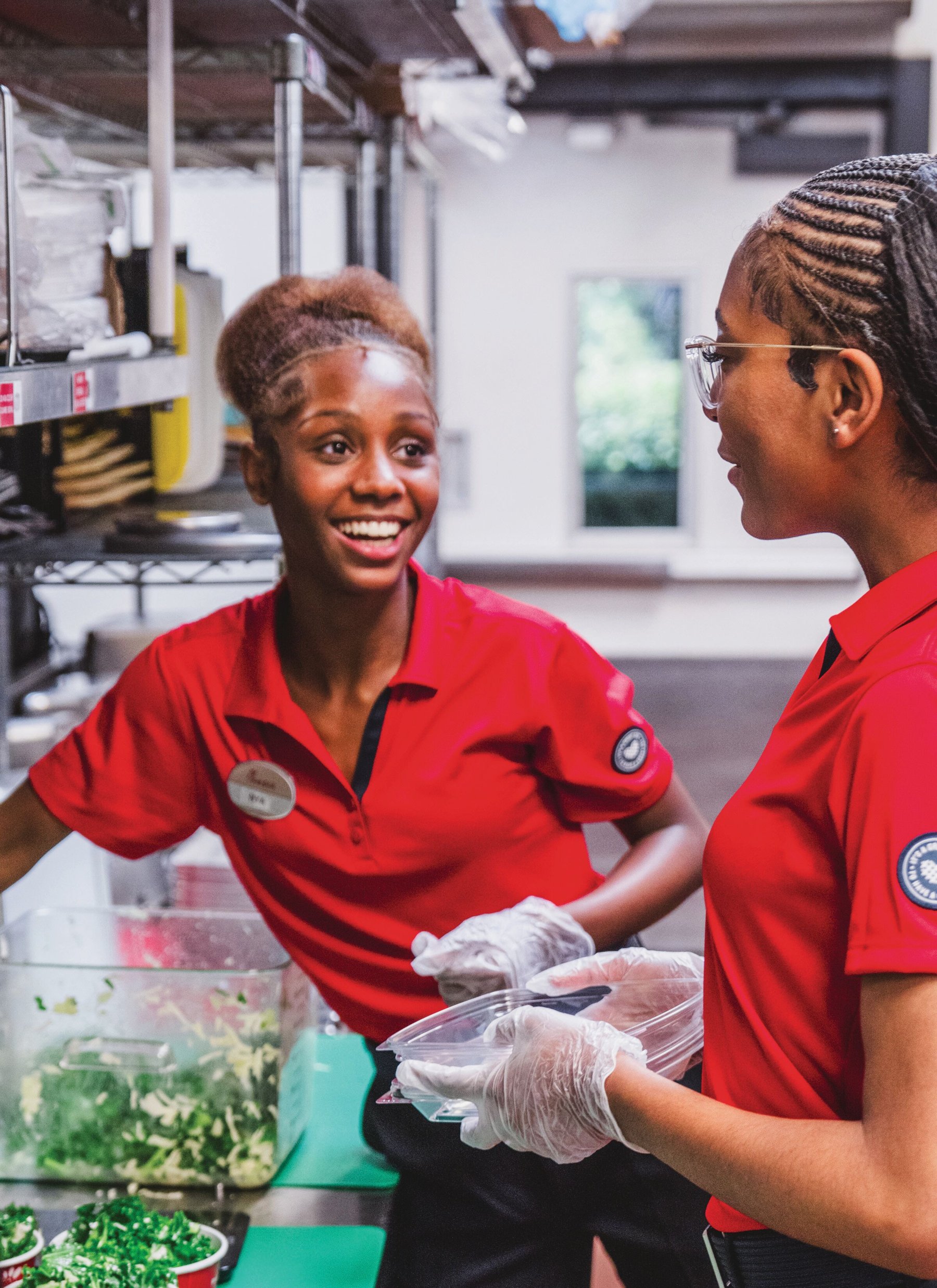 Team members in the drive-thru